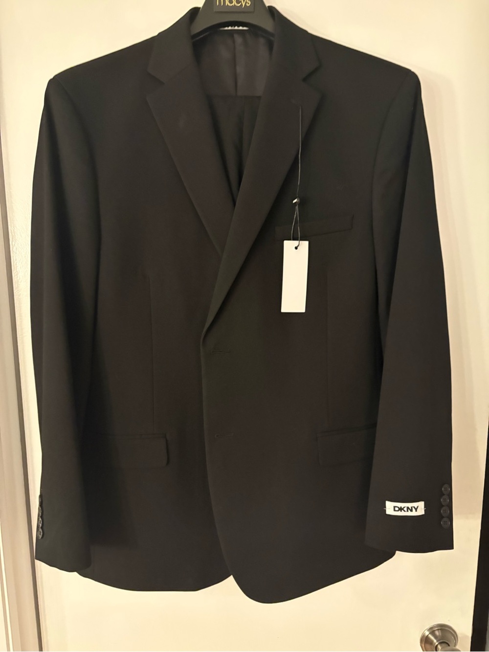 DKNY Black Men's Notch Lapel Single-Breasted Blazer
